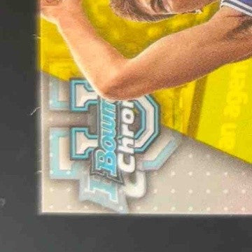 2023-24 Bowman University Chrome Kyle Filipowski Yellow Refractor 24/75 Duke - Sports Cards