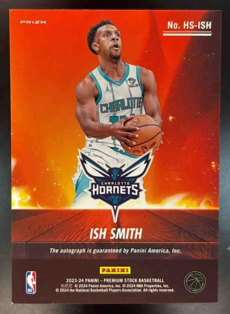 2023-24 Hoops Premium Stock Ish Smith Hot Signatures Auto Charlotte Hornets - Sports Cards