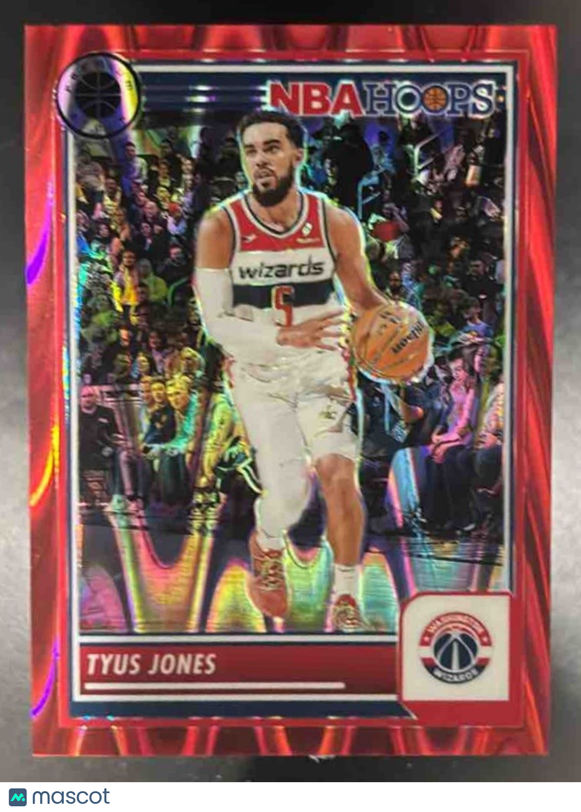 2023-24 Hoops Premium Stock Tyus Jones Red Seismic /199 #228 Washington Wizards - Sports Cards