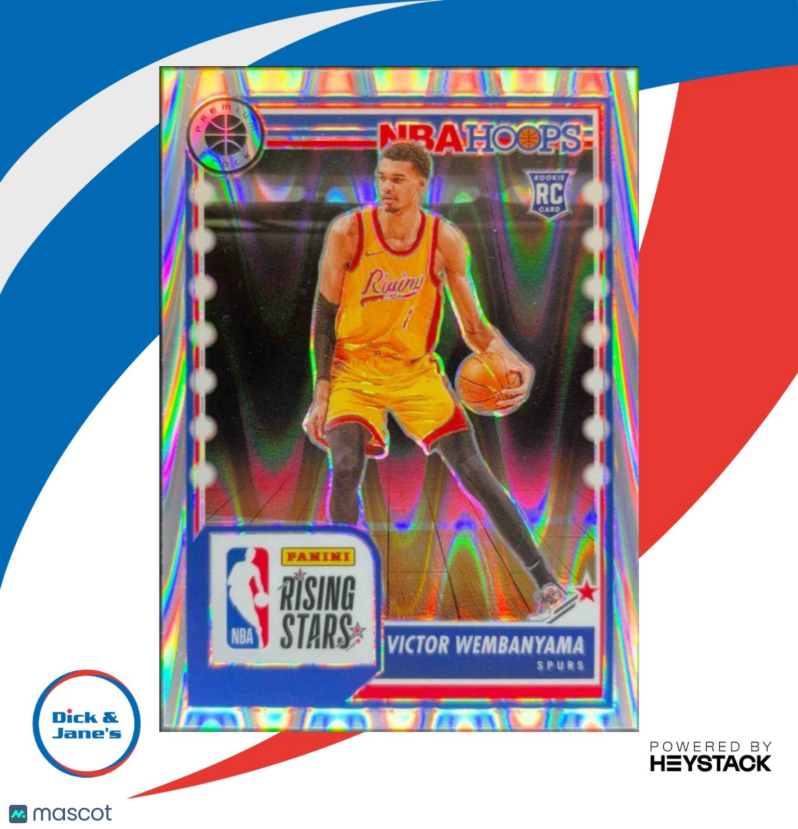 2023-24 Hoops Premium Stock Victor Wembanyama Rising Stars Seismic Prizm RC DJ2 - Sports Cards