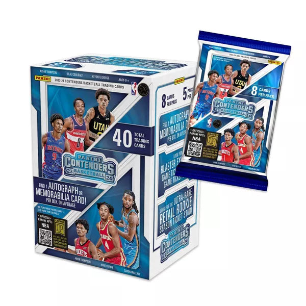 2023/24 Panini Contenders NBA Basketball 6-Pack Blaster Box (1 Auto or Mem) - NBA Hobby Box