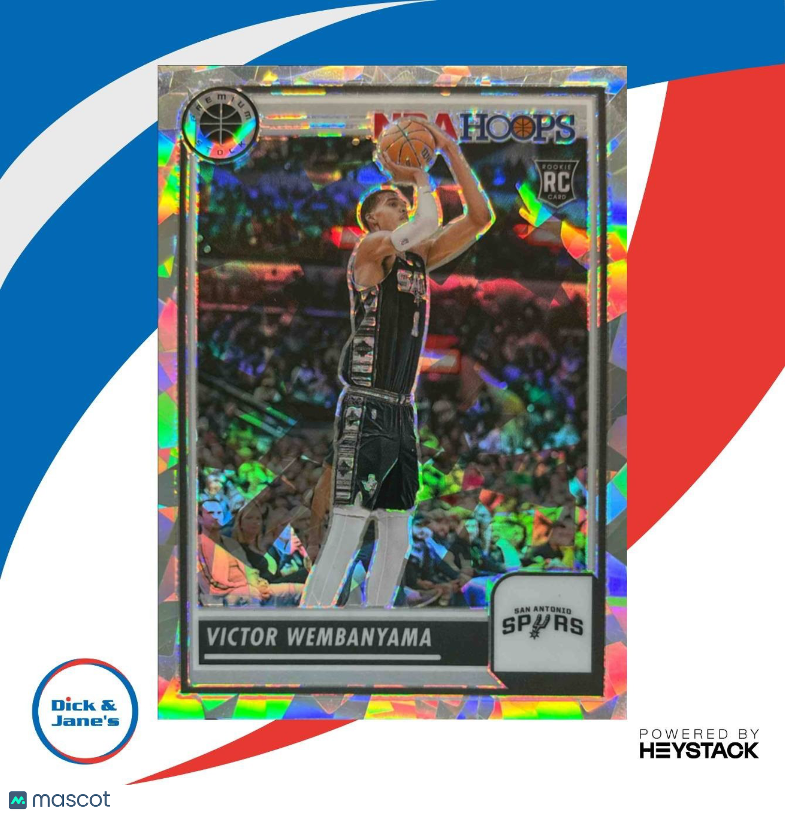 2023-24 Panini Hoops Premium Stock Victor Wembanyama Ice Prizm #108 Spurs - Sports Cards