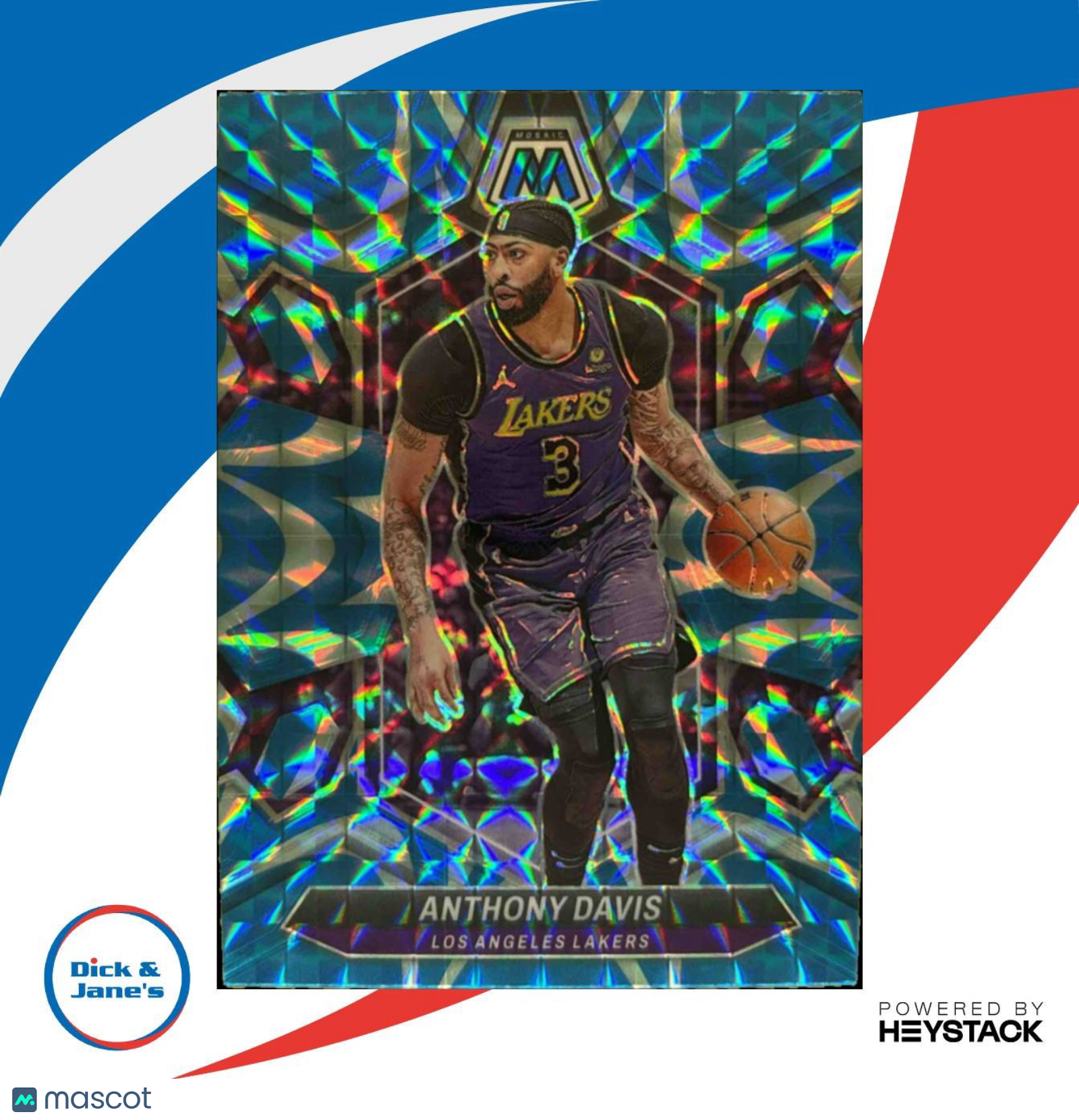 2023-24 Panini Mosaic Anthony Davis Reactive Blue Prizm #73 Los Angeles Lakers - Sports Cards