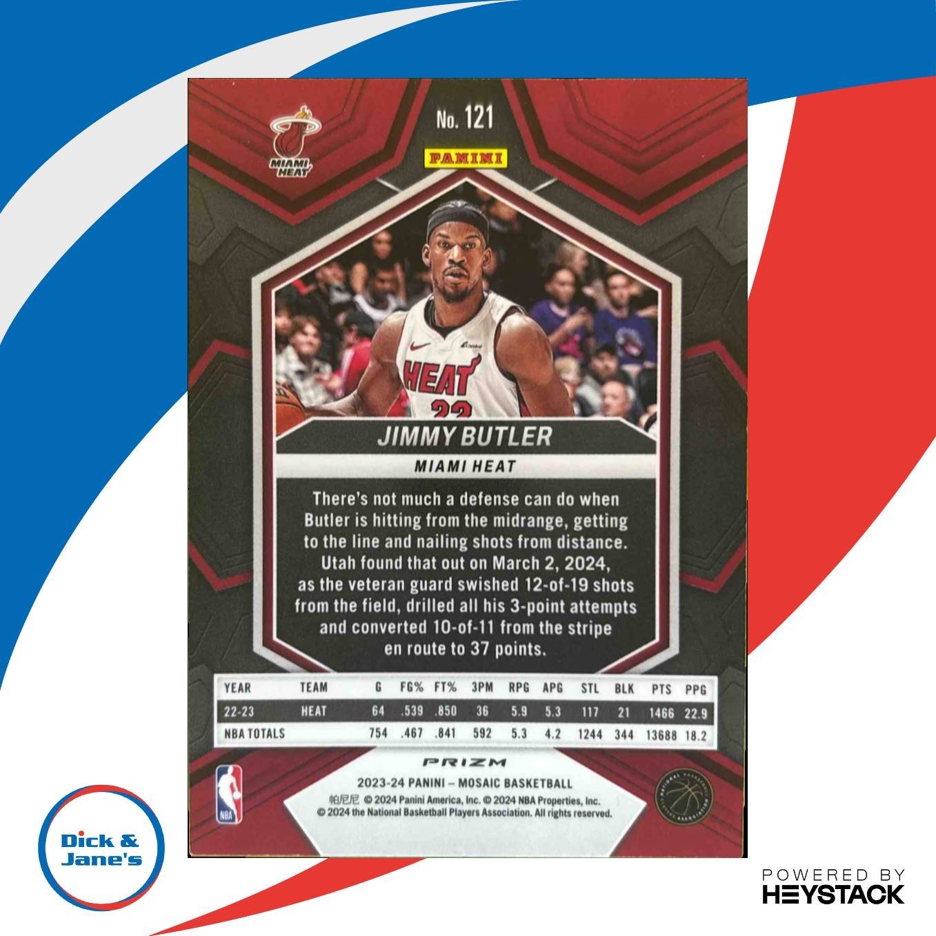 2023-24 Panini Mosaic Jimmy Butler Genesis #121 Miami Heat SSP - Sports Cards