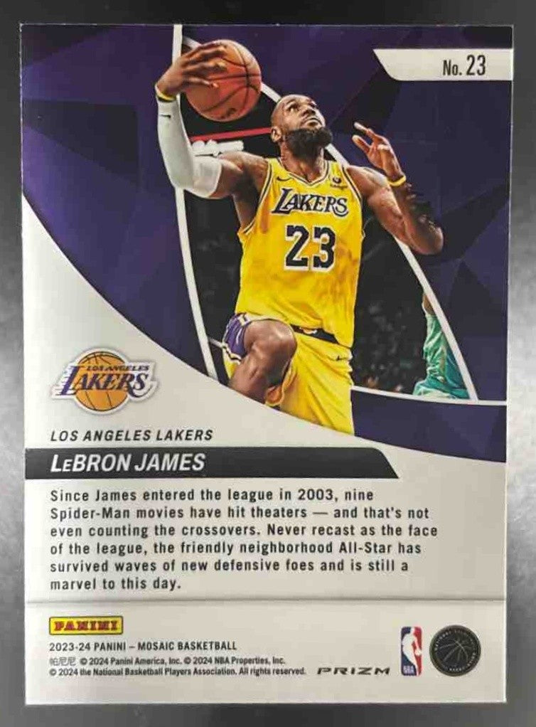 2023-24 Panini Mosaic LeBron James Elevate Mosaic Green #23 Los Angeles Lakers - Sports Cards