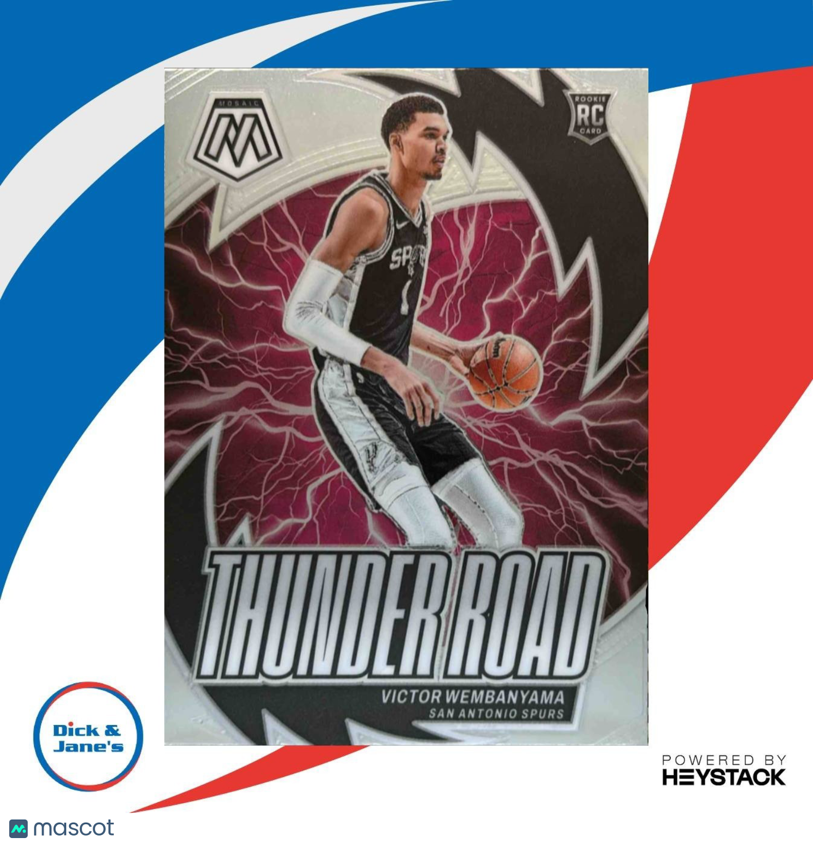 2023-24 Panini Mosaic Victor Wembanyama Thunder Road #8 RC San Antonio Spurs - Sports Cards