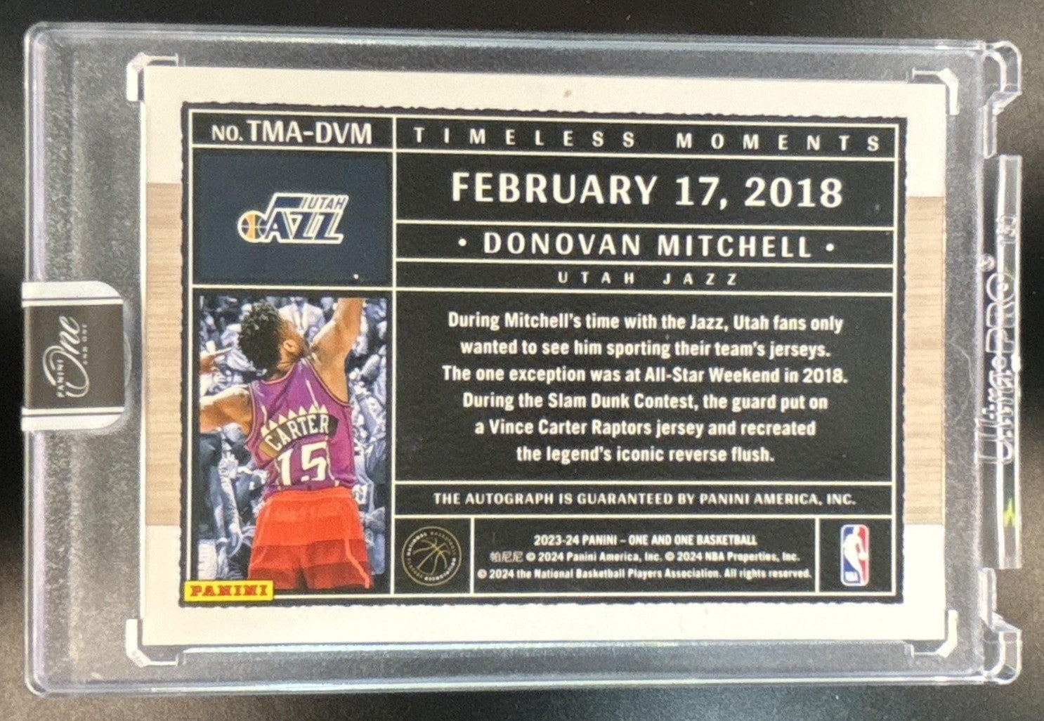 2023-24 Panini One & One Basketball Donovan Mitchell Timeless Moments Auto /49 - Sports Cards
