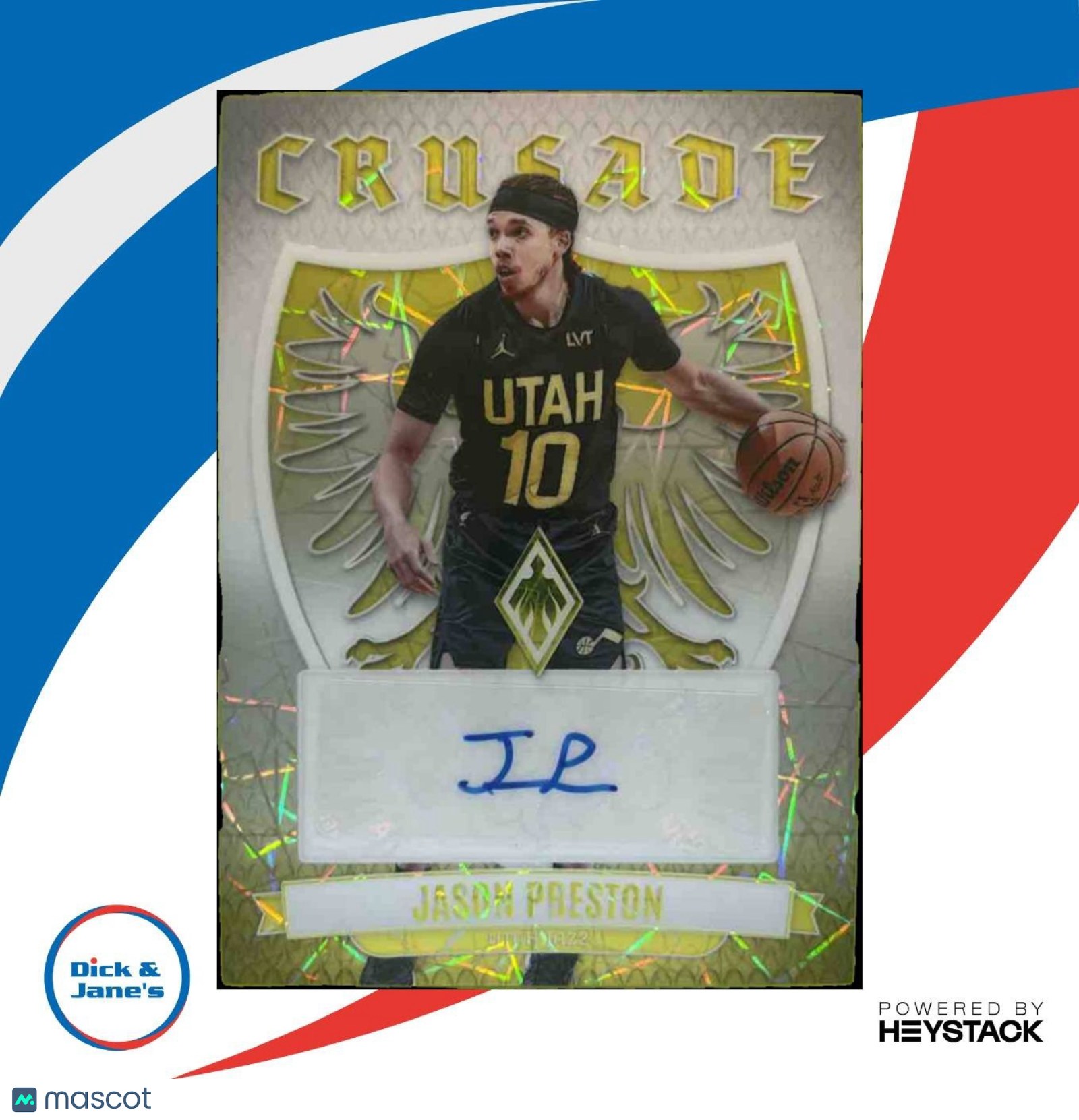2023-24 Panini Phoenix Jason Preston Crusade Signature White Lazer /99 Auto Jazz - Sports Cards