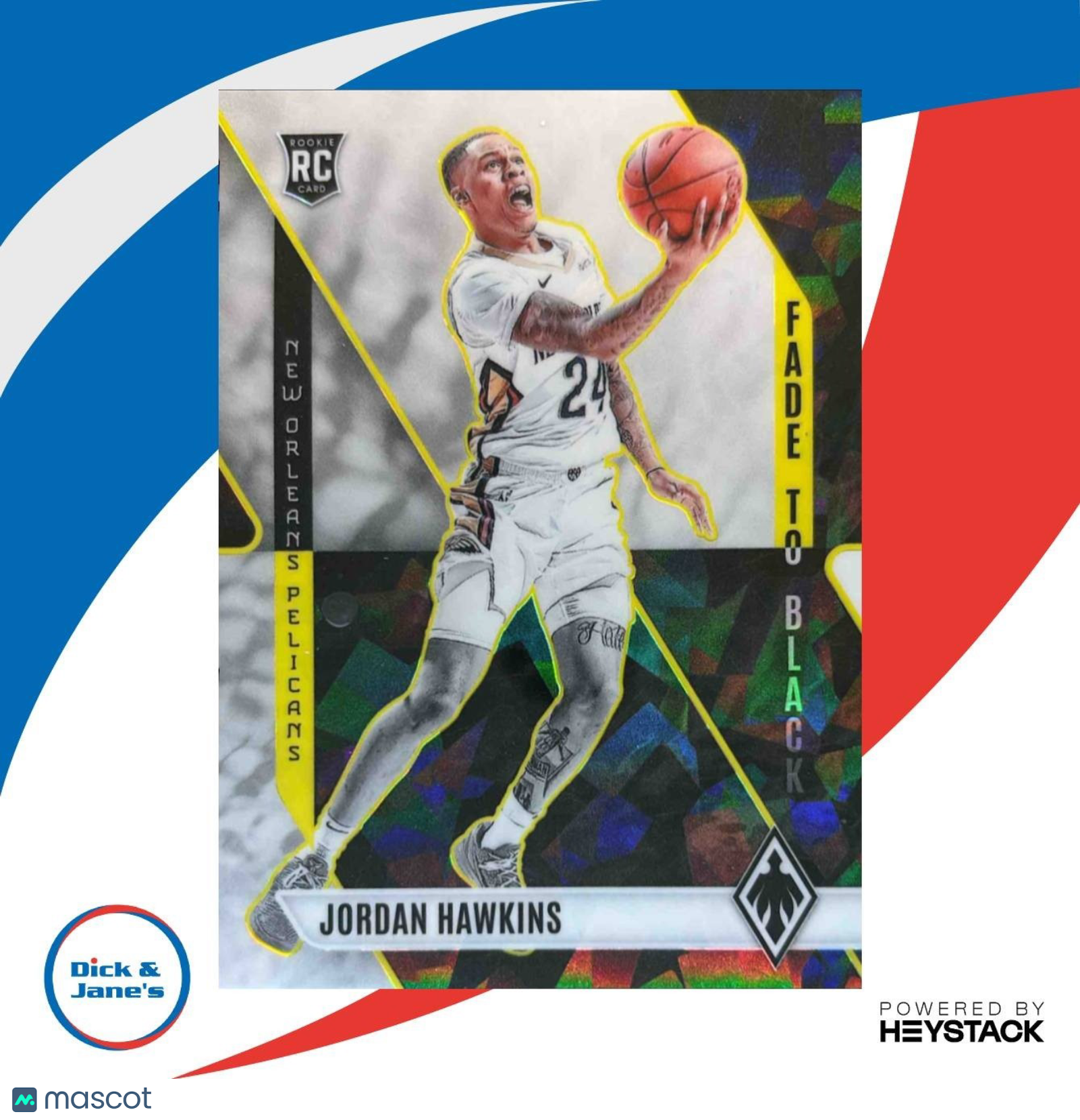 2023-24 Panini Phoenix Jordan Hawkins Fade To Black White Ice /125 #24 Pelicans - Sports Cards