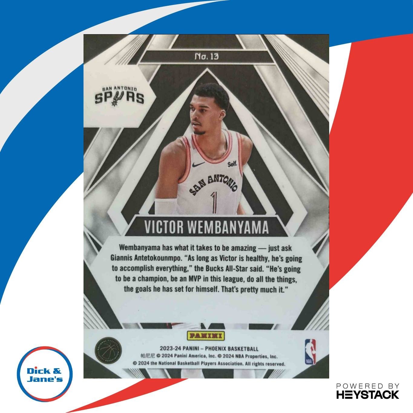 2023-24 Panini Phoenix Victor Wembanyama Paragon #13 RC San Antonio Spurs - Sports Cards
