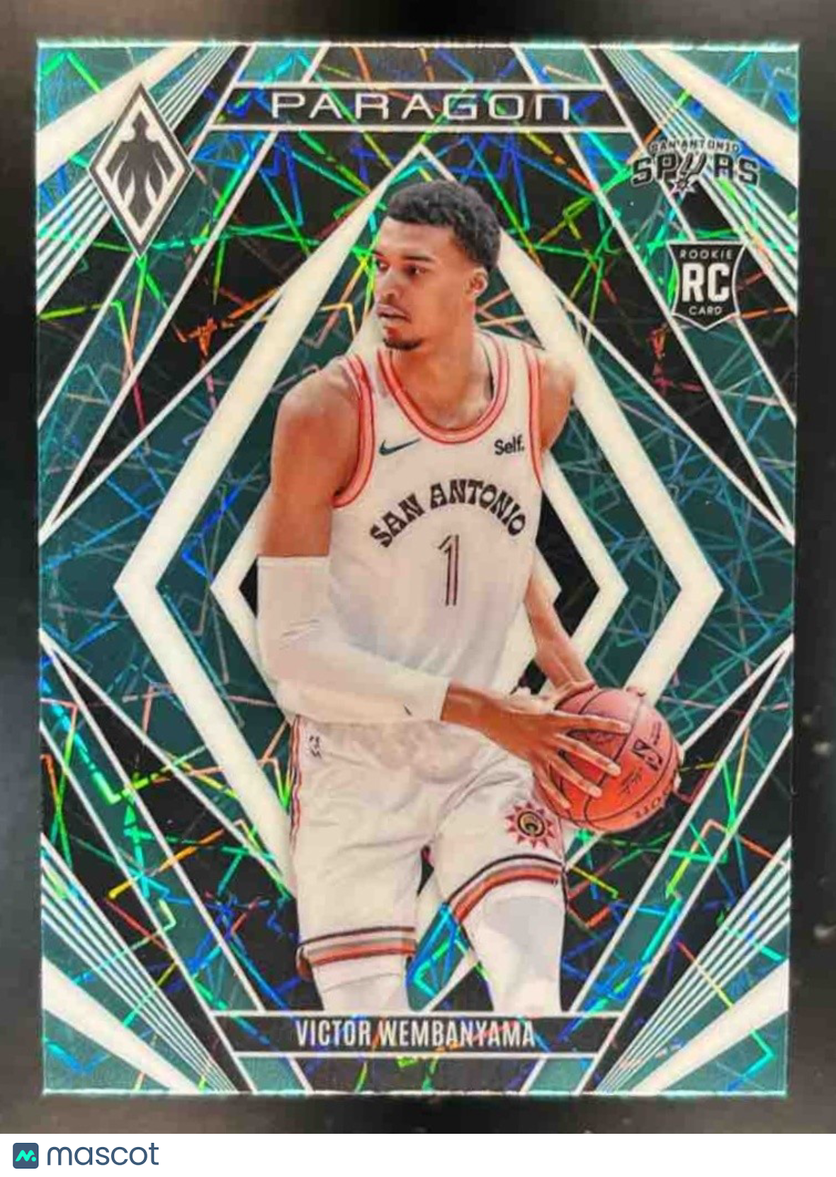 2023-24 Panini Phoenix Victor Wembanyama Paragon Teal Lazer #13 RC Spurs - Sports Cards