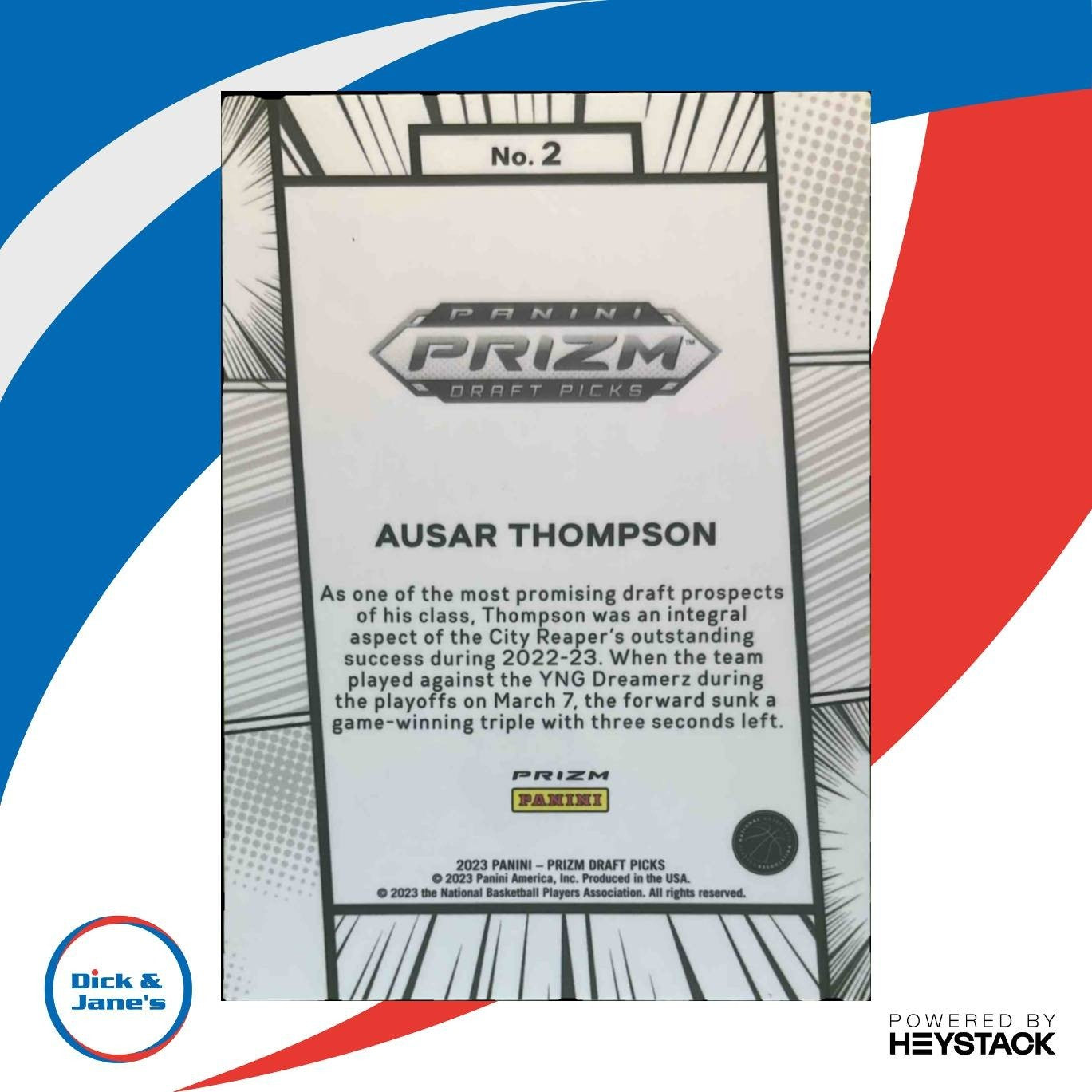 2023-24 Panini Prizm Draft Picks Ausar Thompson Manga #2 RC USA - Sports Cards