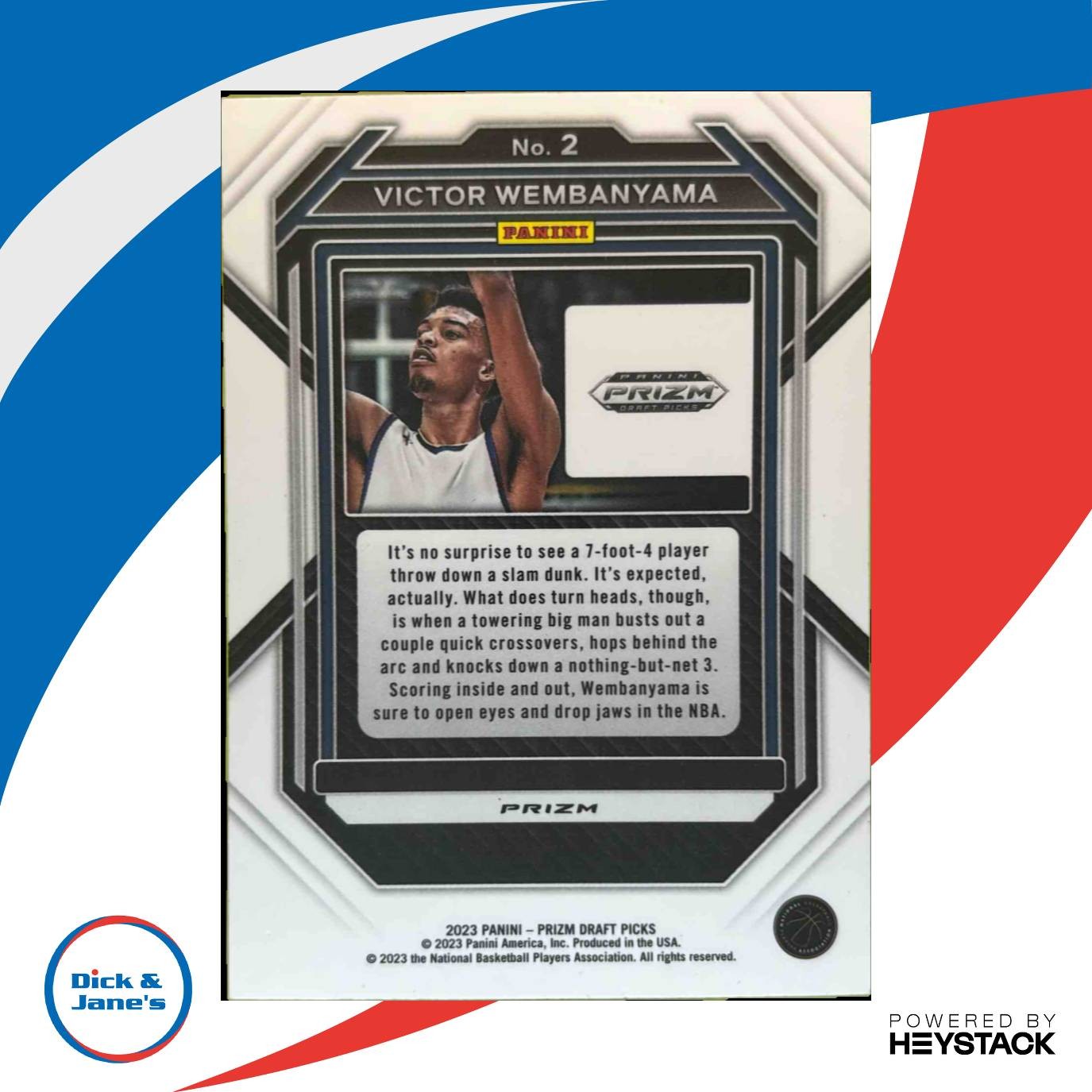 2023-24 Panini Prizm Draft Picks Victor Wembanyama Red Cracked Ice #2 RC Spurs - Sports Cards