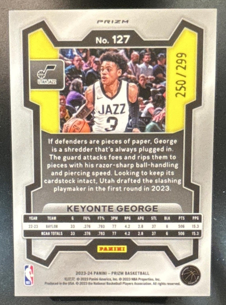 2023-24 Panini Prizm Keyonte George Red Seismic /299 #127 RC Utah Jazz - Sports Cards