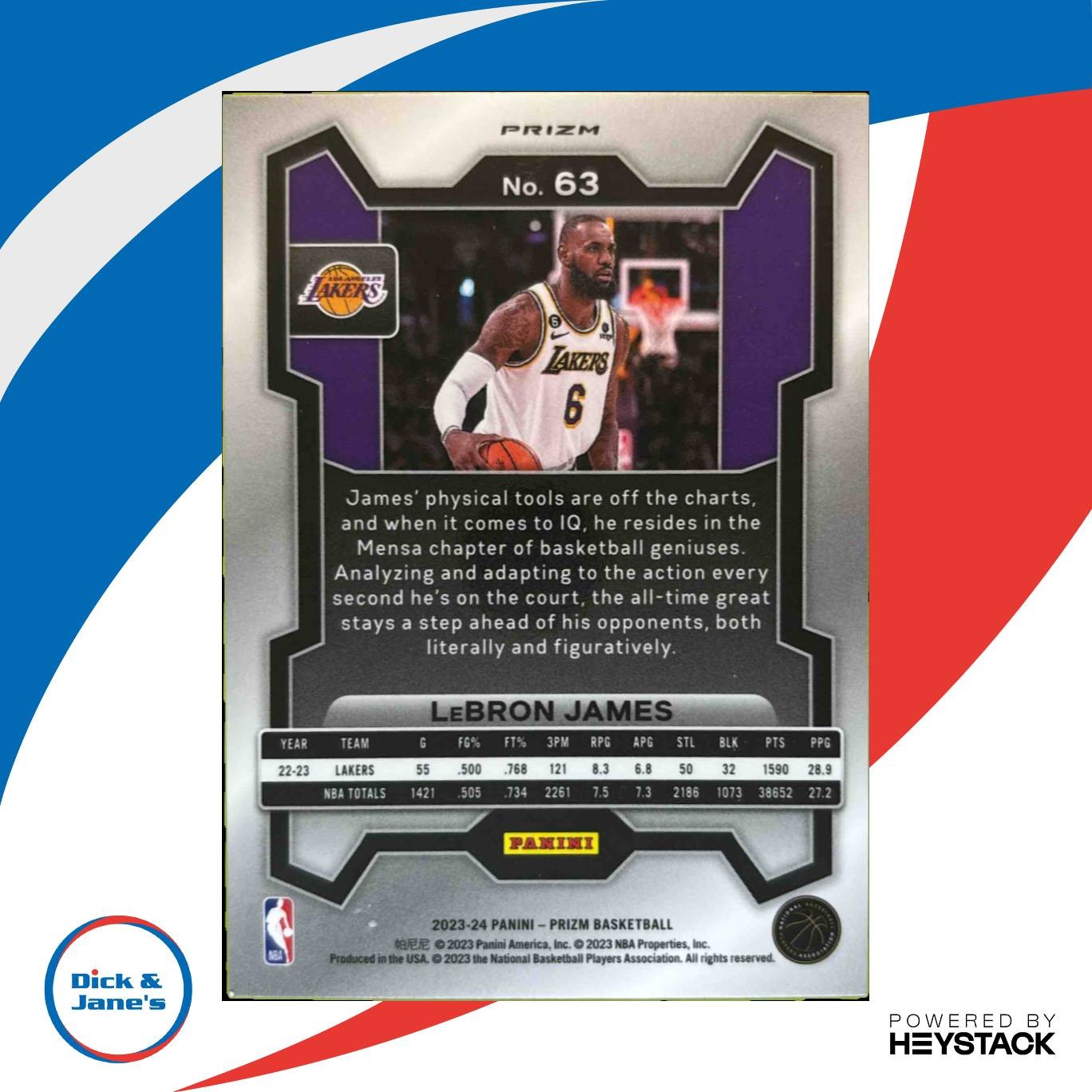 2023-24 Panini Prizm LeBron James Prizms Pink Ice #63 Los Angeles Lakers - Sports Cards