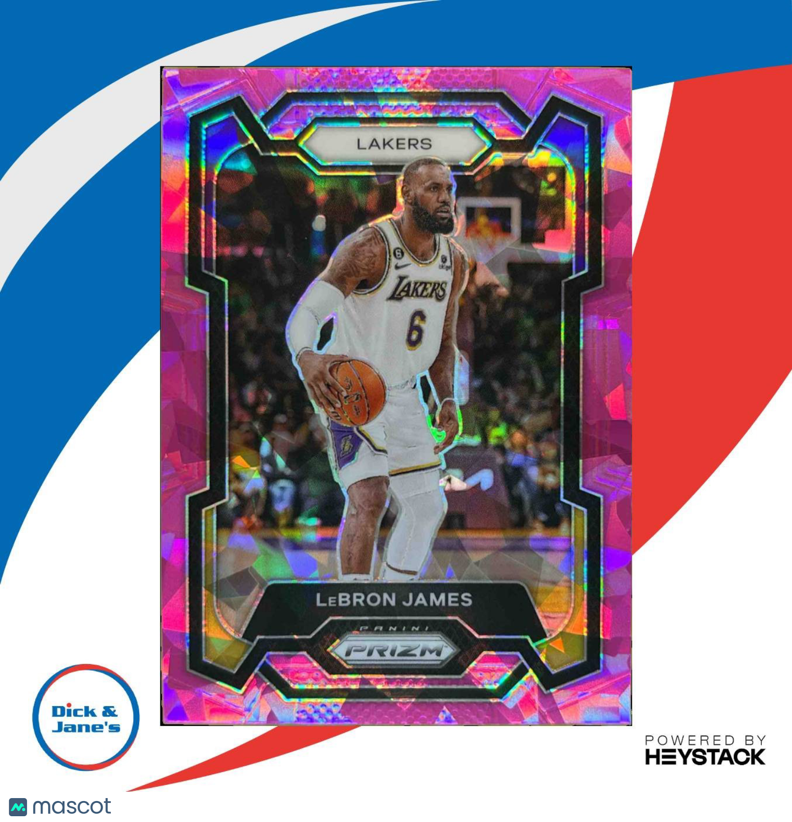 2023-24 Panini Prizm LeBron James Prizms Pink Ice #63 Los Angeles Lakers - Sports Cards