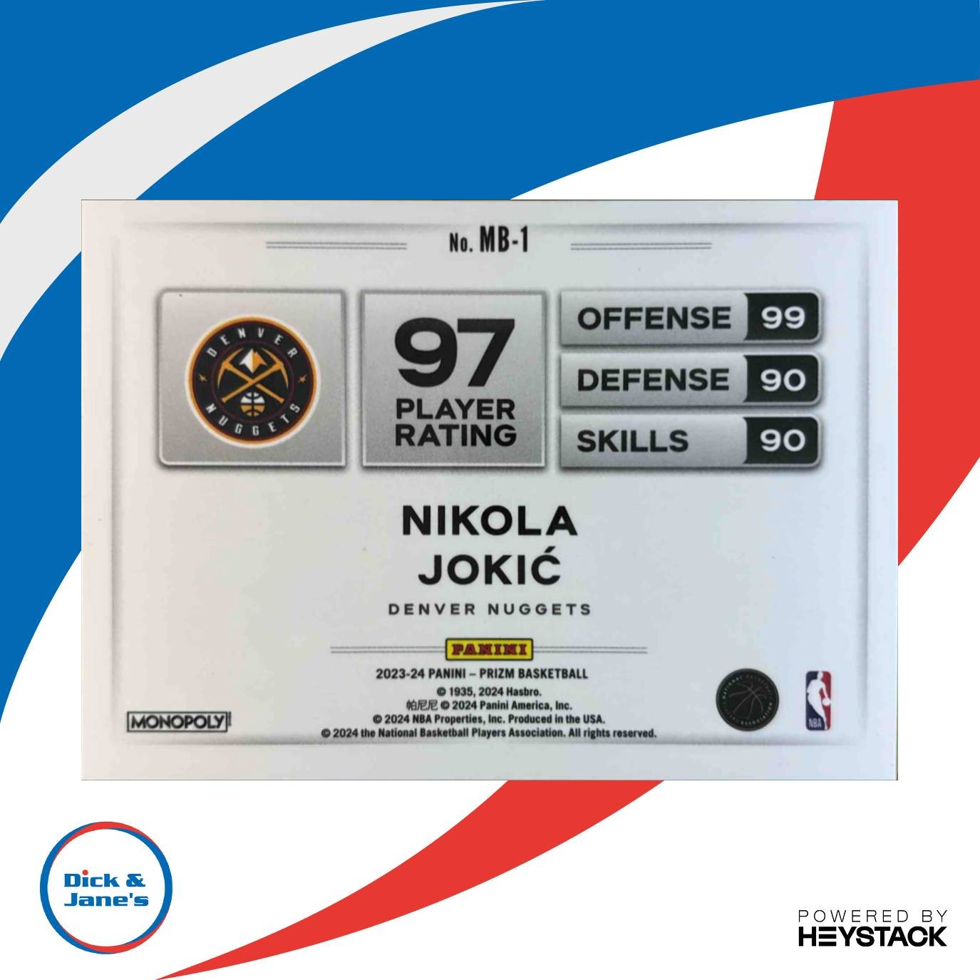 2023-24 Panini Prizm Monopoly Nikola Jokic Money Blast SSP #MB-1 Denver Nuggets - Sports Cards