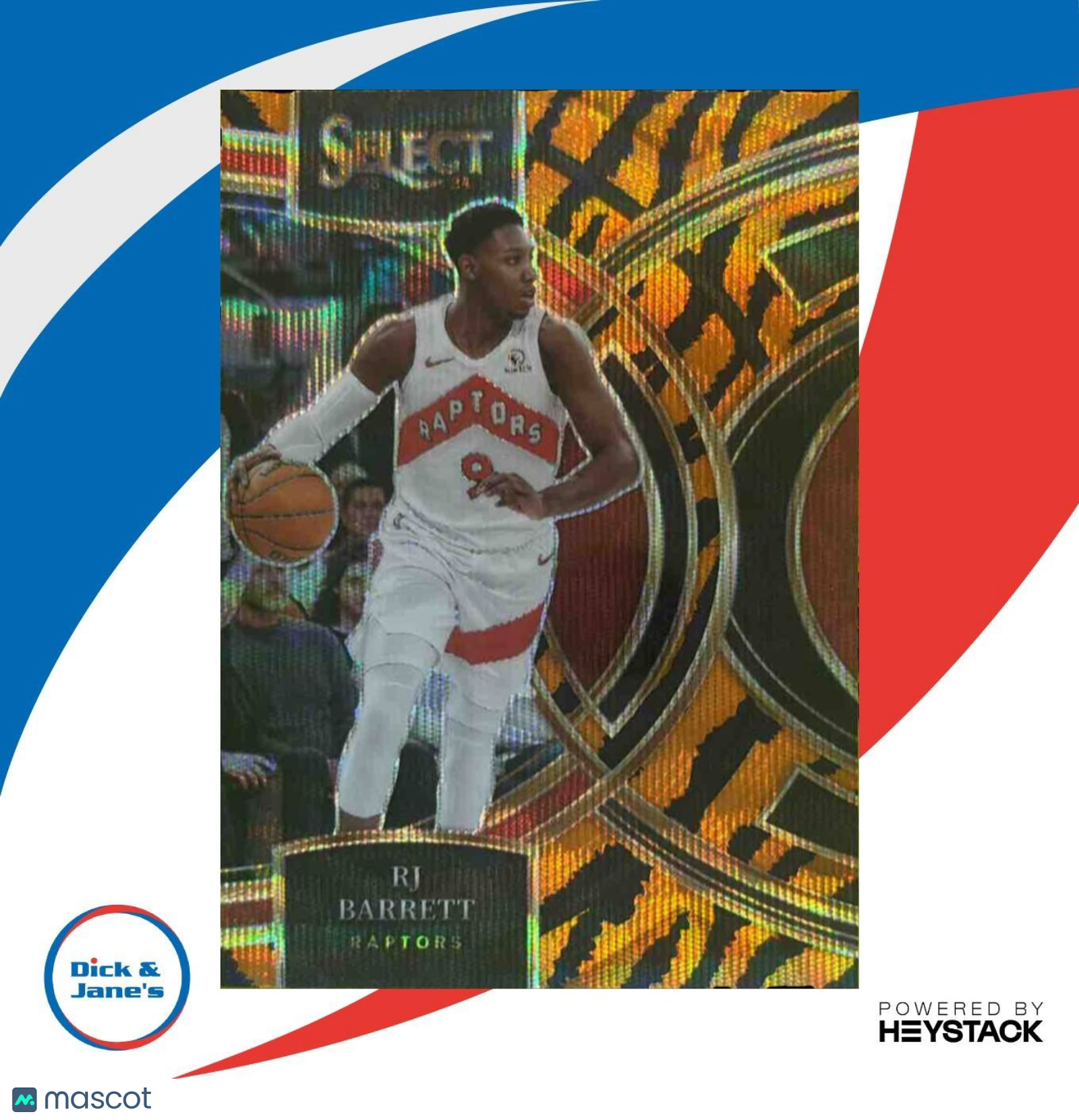 2023-24 Panini Select RJ Barrett Tiger Prizms #200 Premier Toronto Raptors - Sports Cards