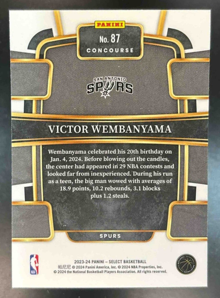 2023-24 Panini Select Victor Wembanyama #87 RC San Antonio Spurs - Sports Cards