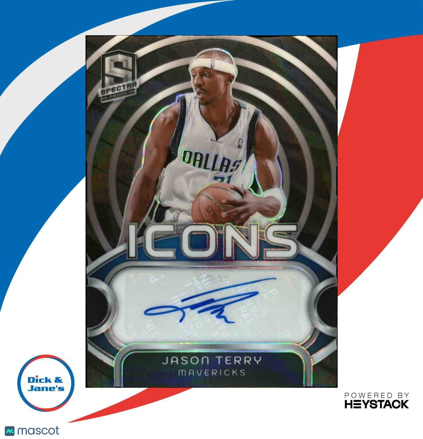 2023-24 Panini Spectra Jason Terry Icons Auto 1/10 Dallas Mavericks - Sports Cards
