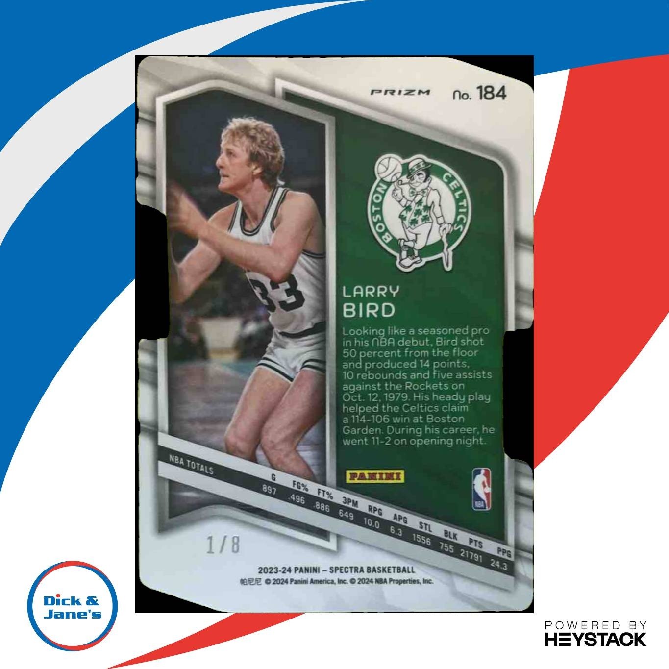 2023-24 Panini Spectra Larry Bird Die Cut 1/8 #184 Boston Celtics - Sports Cards