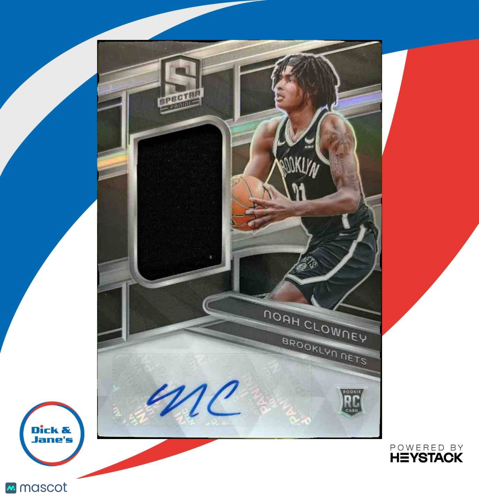 2023-24 Panini Spectra Noah Clowney 100/199 #218 RC MEM Auto Brooklyn Nets - Sports Cards
