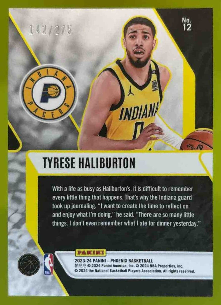 2023-24 Phoenix Tyrese Haliburton Fade To Black Maroon Ice /275 Indiana Pacers - Sports Cards