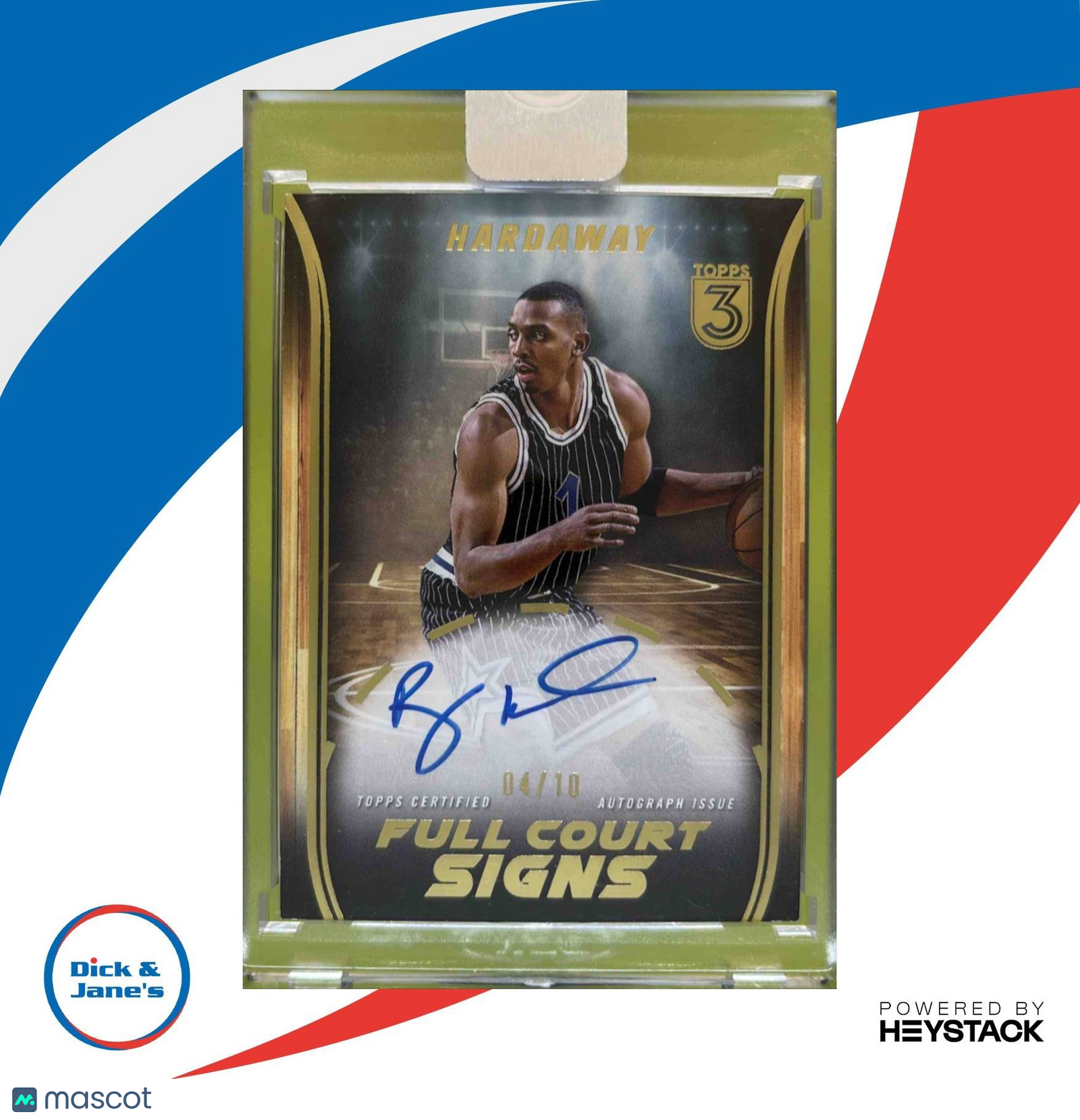 2023-24 Topps 3 Anfernee Hardaway Full Court Signs Gold 4/10 Auto Orlando Magic - Sports Cards