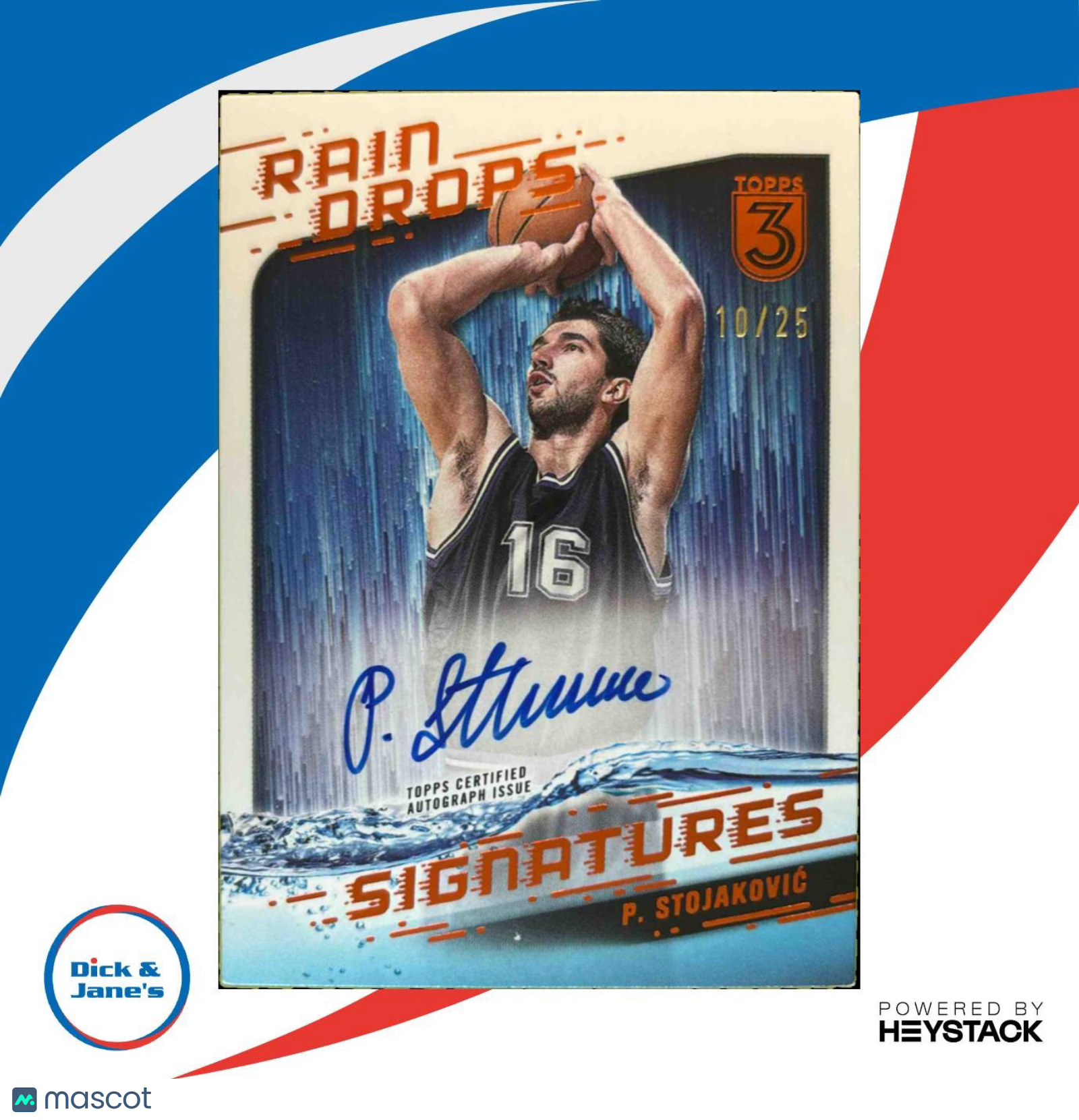 2023-24 Topps 3 Peja Stojakovic Raindrops Signatures Bronze /25 Auto Kings - Sports Cards