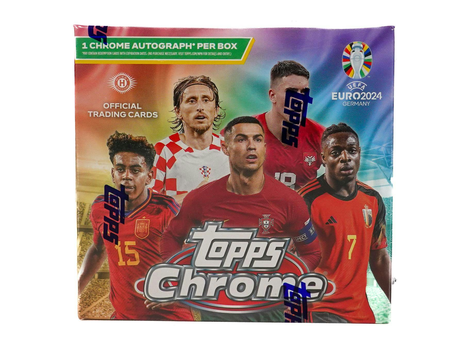2023/24 Topps Chrome UEFA Euro Soccer Hobby Box (1 Auto) EURO2024 Germany Nov 13th - Soccer Hobby Box