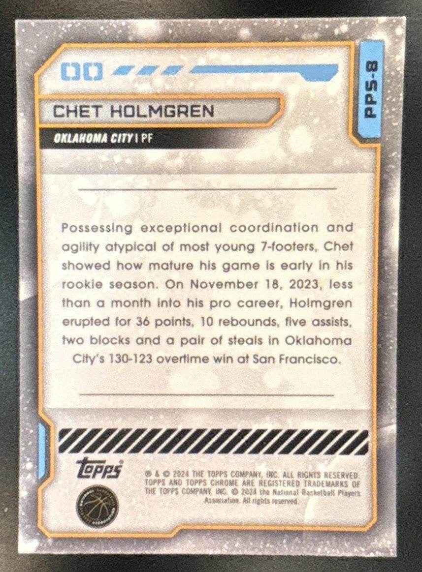 2023-24 Topps Cosmic Chrome Chet Holmgren Planetary Pursuit Sun #PPS-8 Thunder - Sports Cards