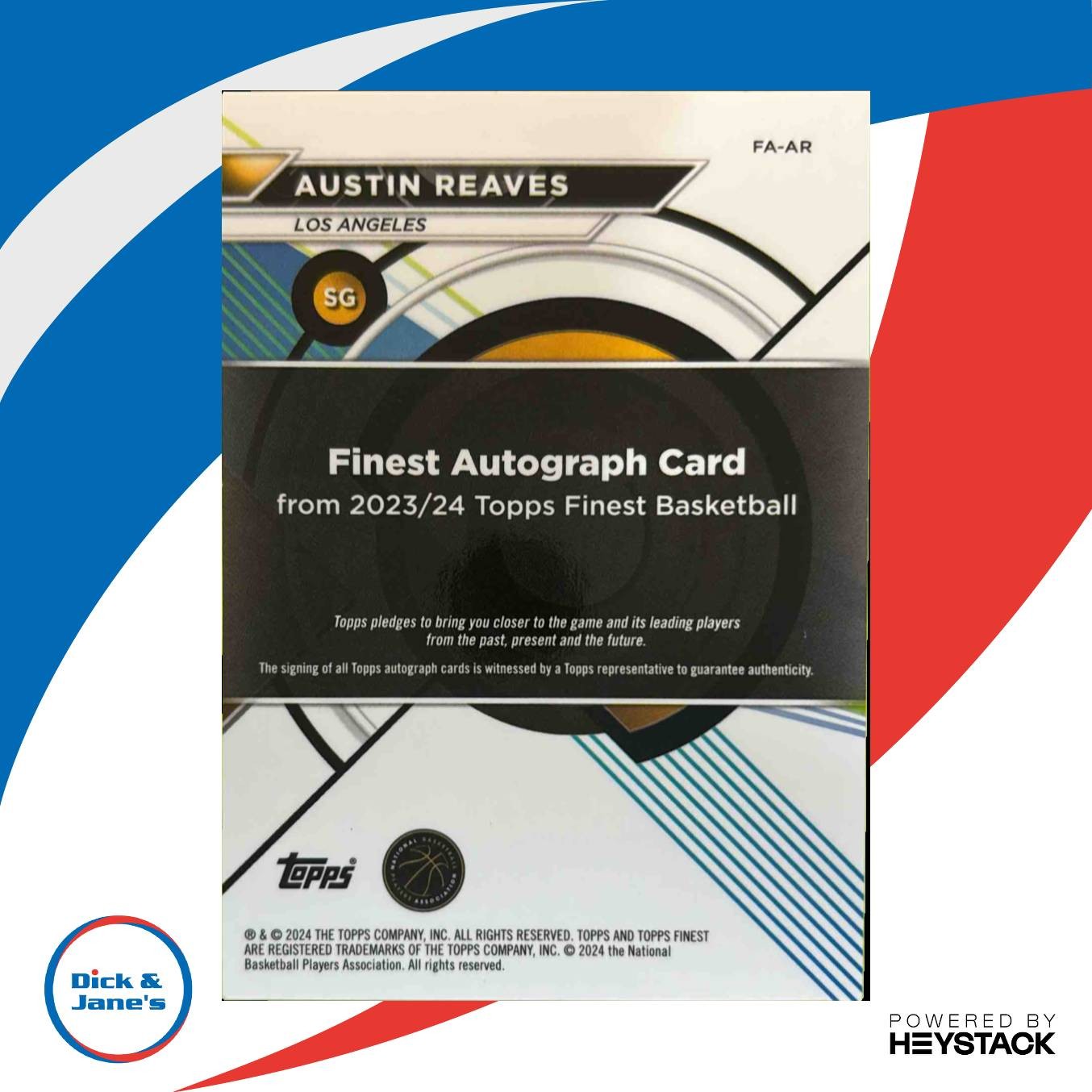 2023-24 Topps Finest Austin Reaves Auto Gold Geometric Refractor 50/50 Lakers - Sports Cards