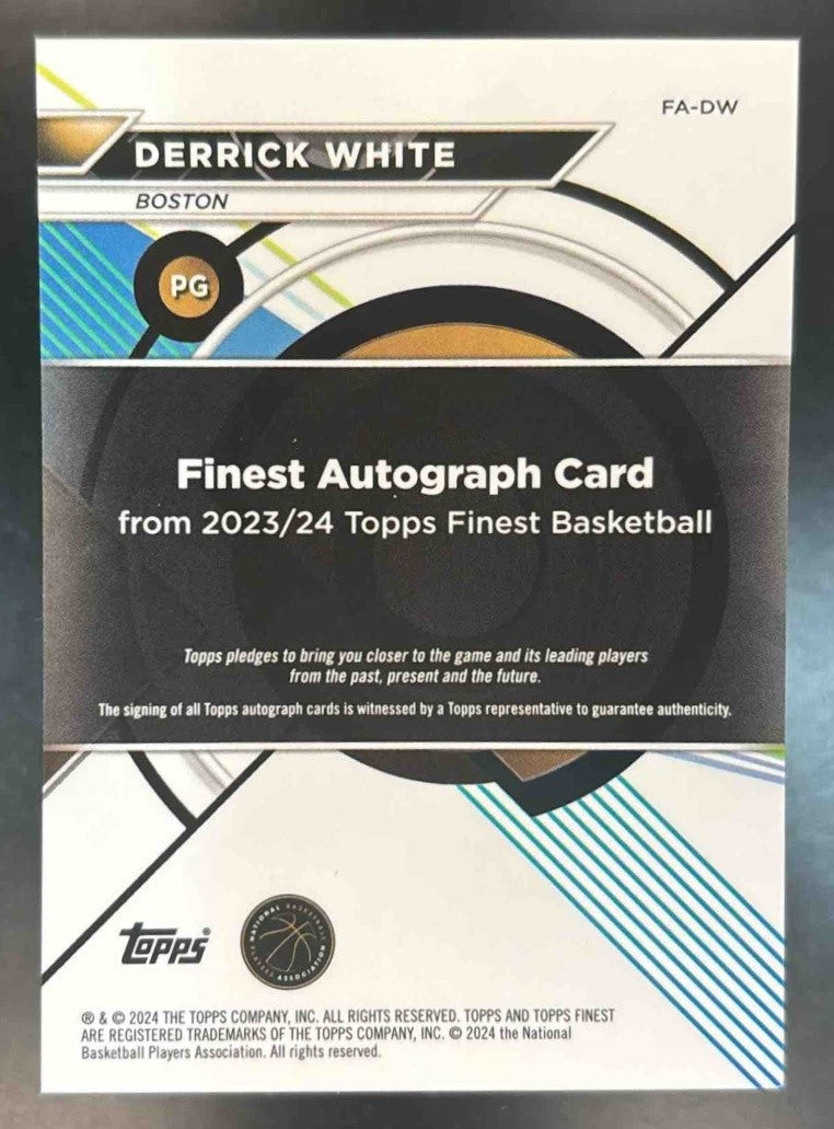 2023-24 Topps Finest Derrick White Auto #FA-DW Boston Celtics - Sports Cards