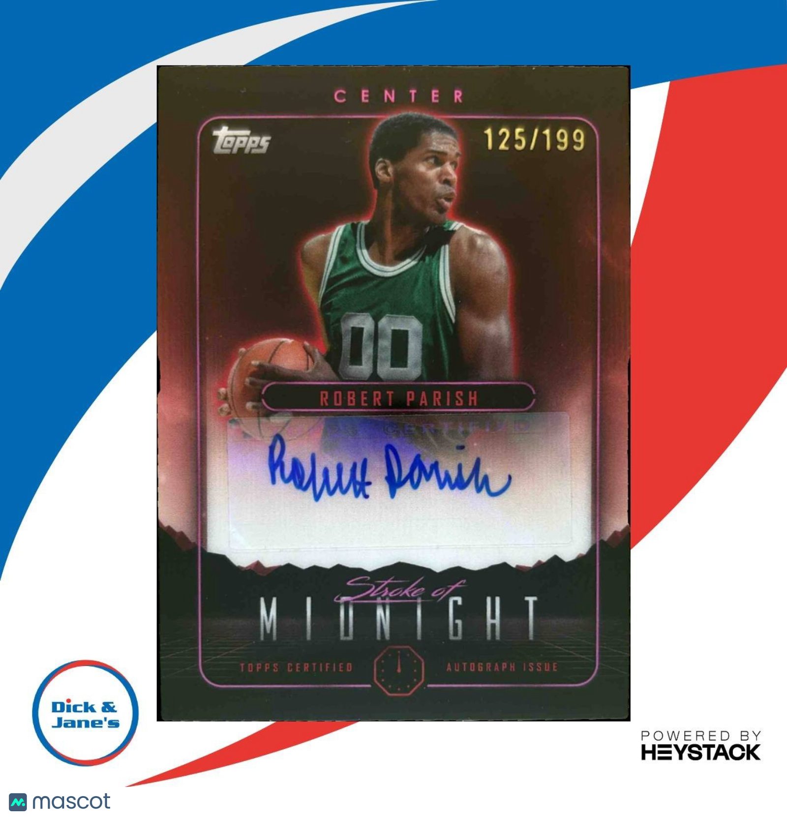 2023-24 Topps Midnight Robert Parish Stroke of Auto Twilight /199 Boston Celtics - Sports Cards