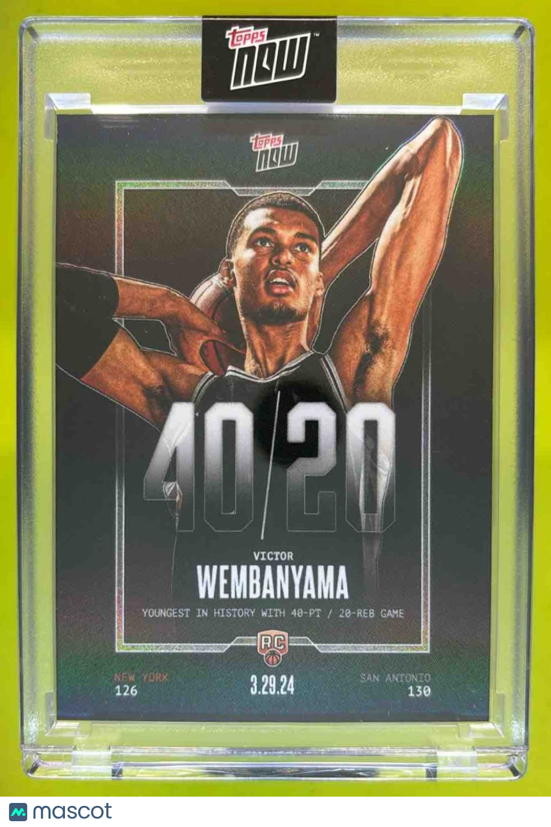2023/24 Topps Now VW-5 Victor Wembanyama RC - Spurs Rookie Card 40/20 - Sports Cards