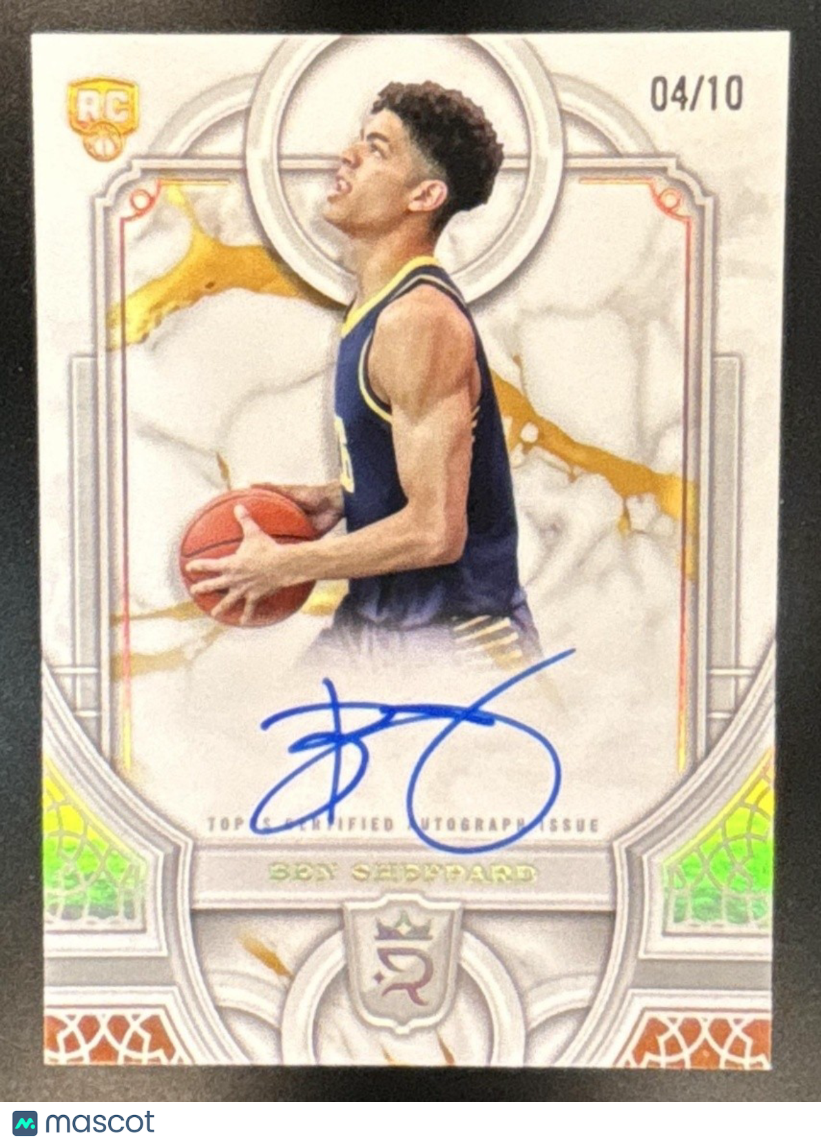 2023-24 Topps Royalty Collection Ben Sheppard Signatures Gold /10 Auto RC Pacers - Sports Cards