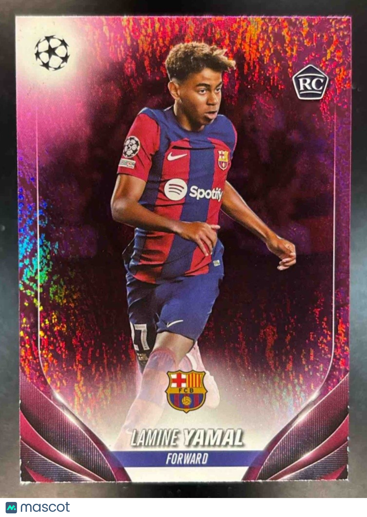 2023-24 Topps UEFA Club Competitions Lamine Yamal Pink #64 RC FC Barcelona - EX - Sports Cards