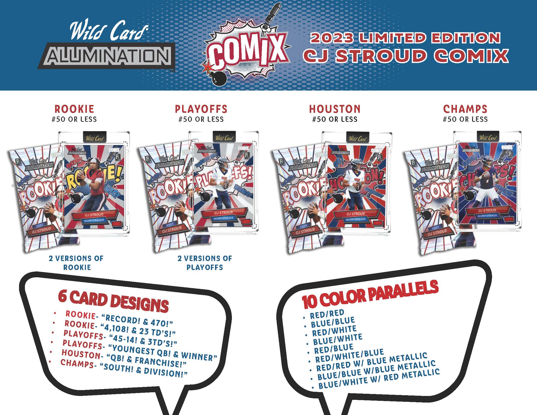 ONE SEALED PACK of 2023 Wild Card Alumination CJ Stroud Rookie COMIX
