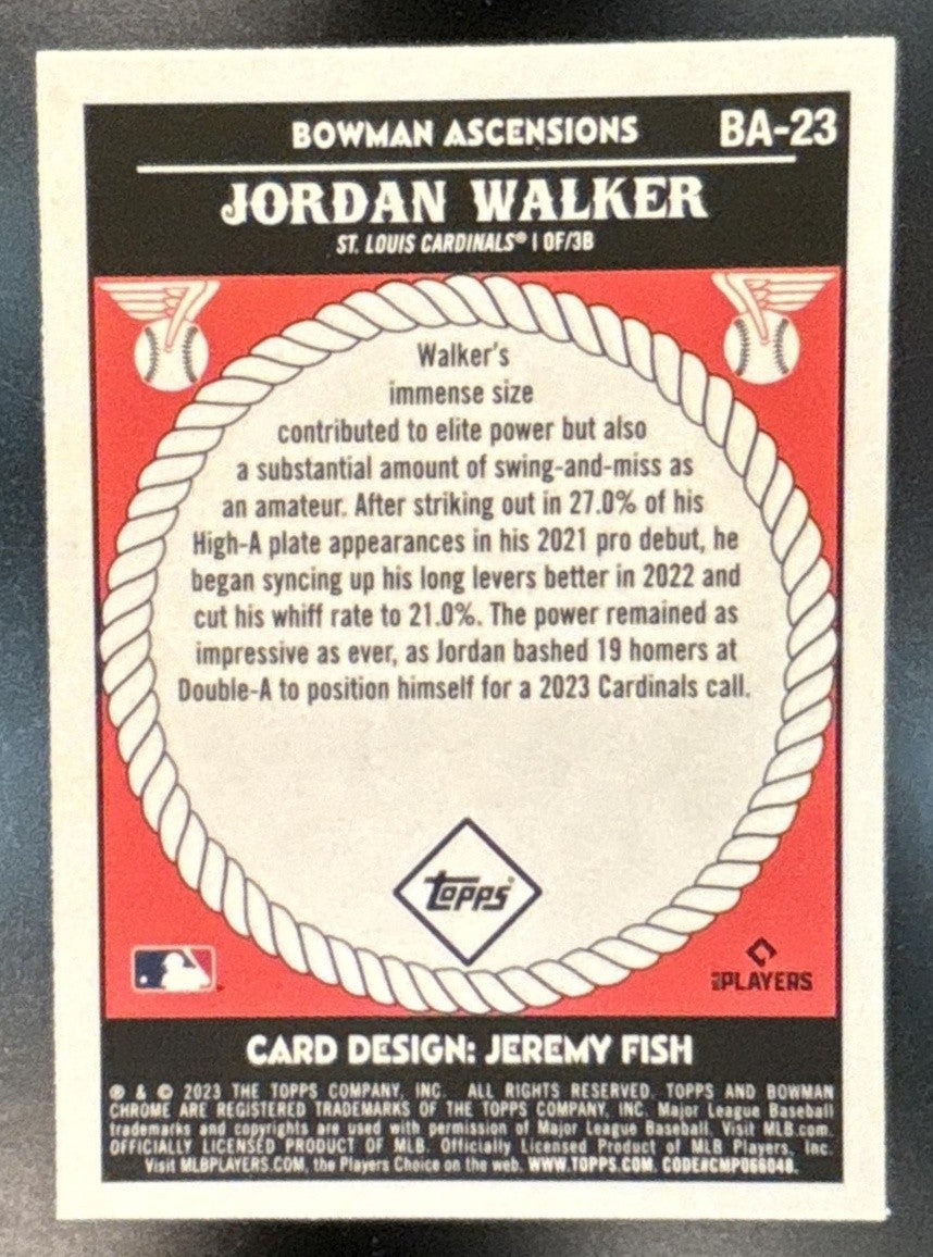 2023 Bowman Chrome Jordan Walker Ascensions Mojo Refractor RC Cardinals - Sports Cards