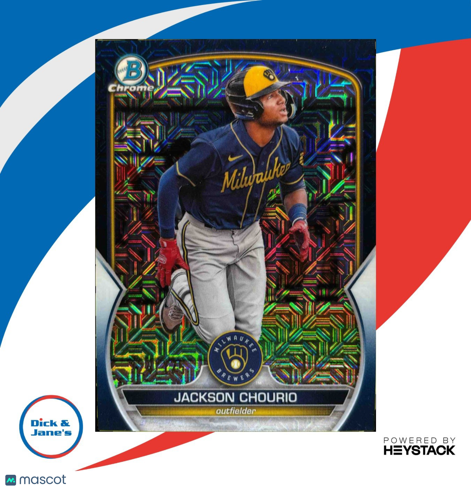 2023 Bowman Chrome Mega Box Prospects Navy Refractors BCP76 Jackson Chourio /175 - Sports Cards