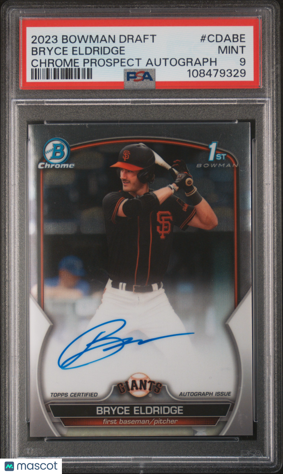 2023 Bowman Draft Chrome Prospect Autograph Bryce Eldridge PSA 9 SF Giants Graded Sports Cards