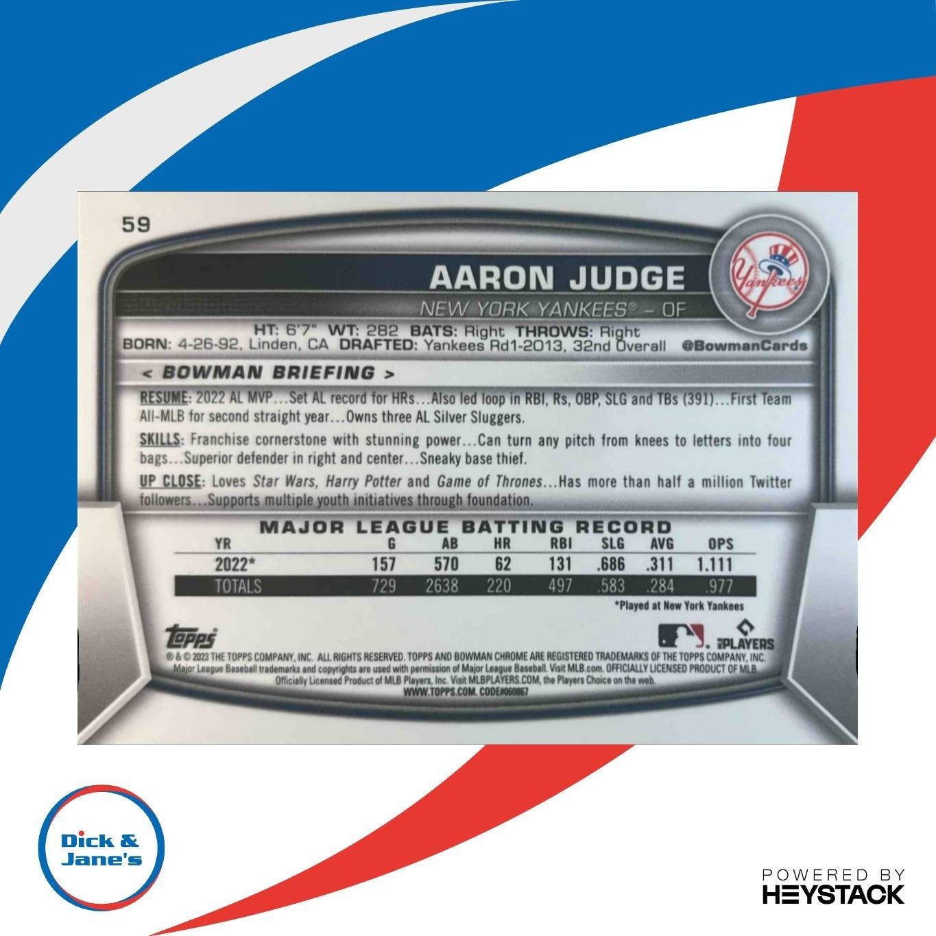 2023 Bowman Mega Box Aaron Judge Mojo Refractor #59 New York Yankees - Sports Cards