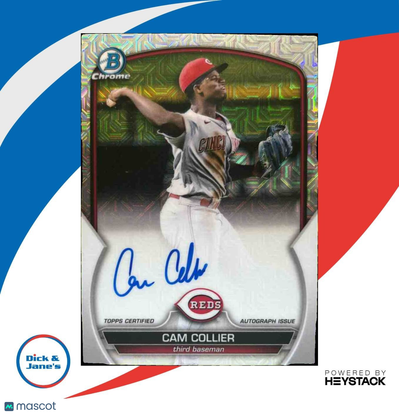 2023 Bowman Mega Box Cam Collier Chrome Prospects Auto Mojo Cincinnati Reds - Sports Cards