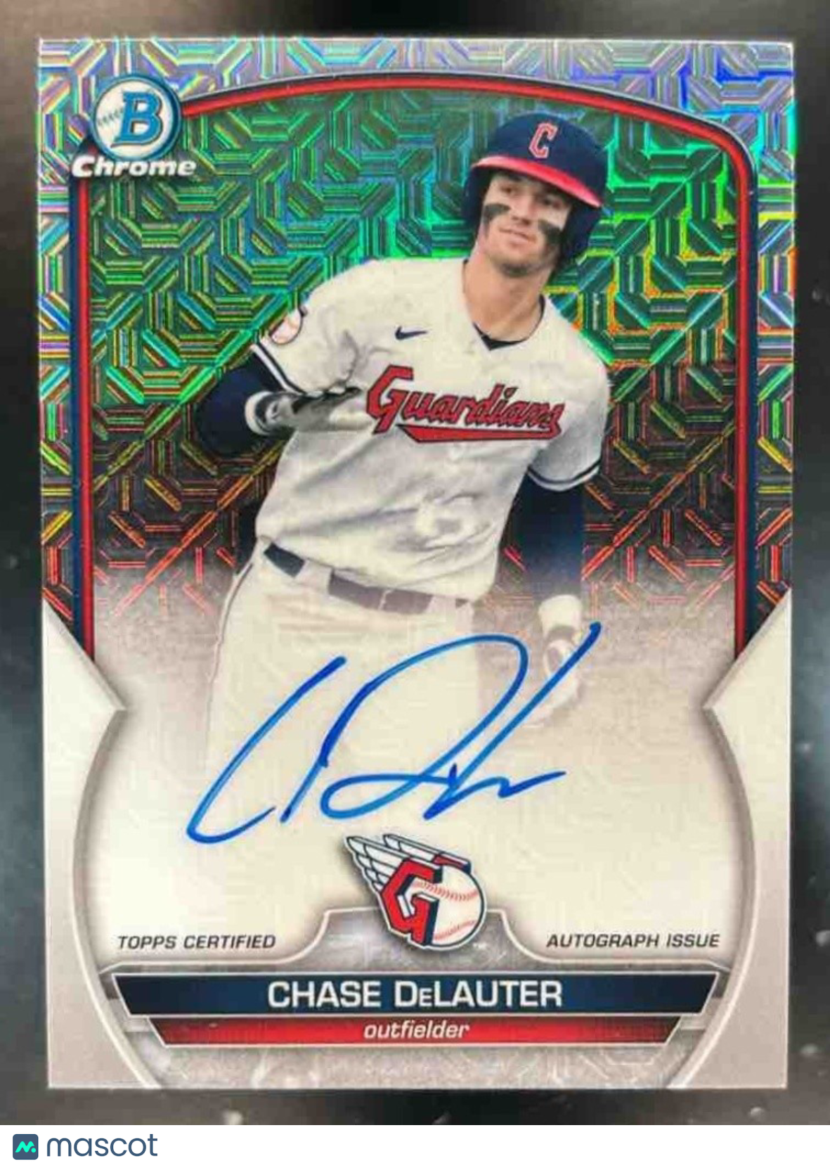 2023 Bowman Mega Box Chase DeLauter Chrome Prospects Auto Mojo Refractor - Sports Cards