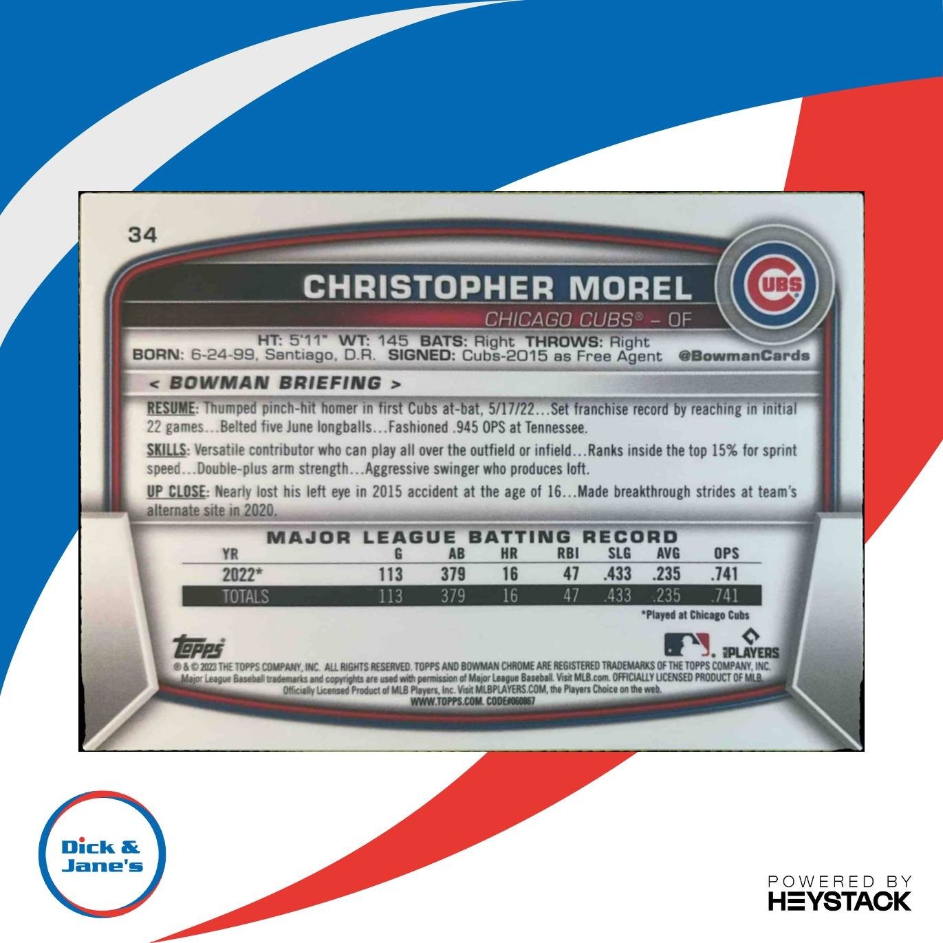 2023 Bowman Mega Box Christopher Morel Yellow Mojo Refractor /75 RC Chicago Cubs - Sports Cards