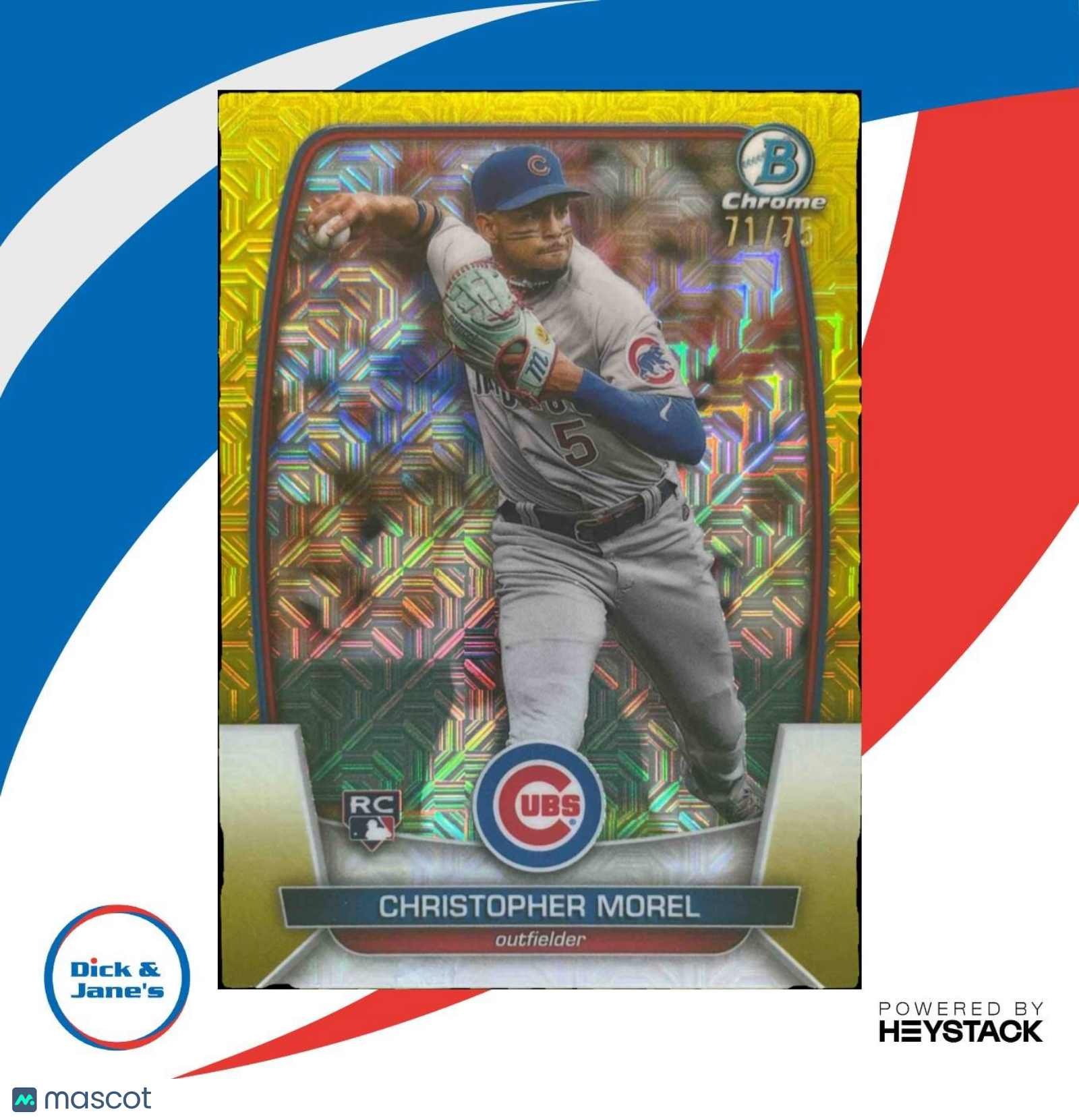 2023 Bowman Mega Box Christopher Morel Yellow Mojo Refractor /75 RC Chicago Cubs - Sports Cards