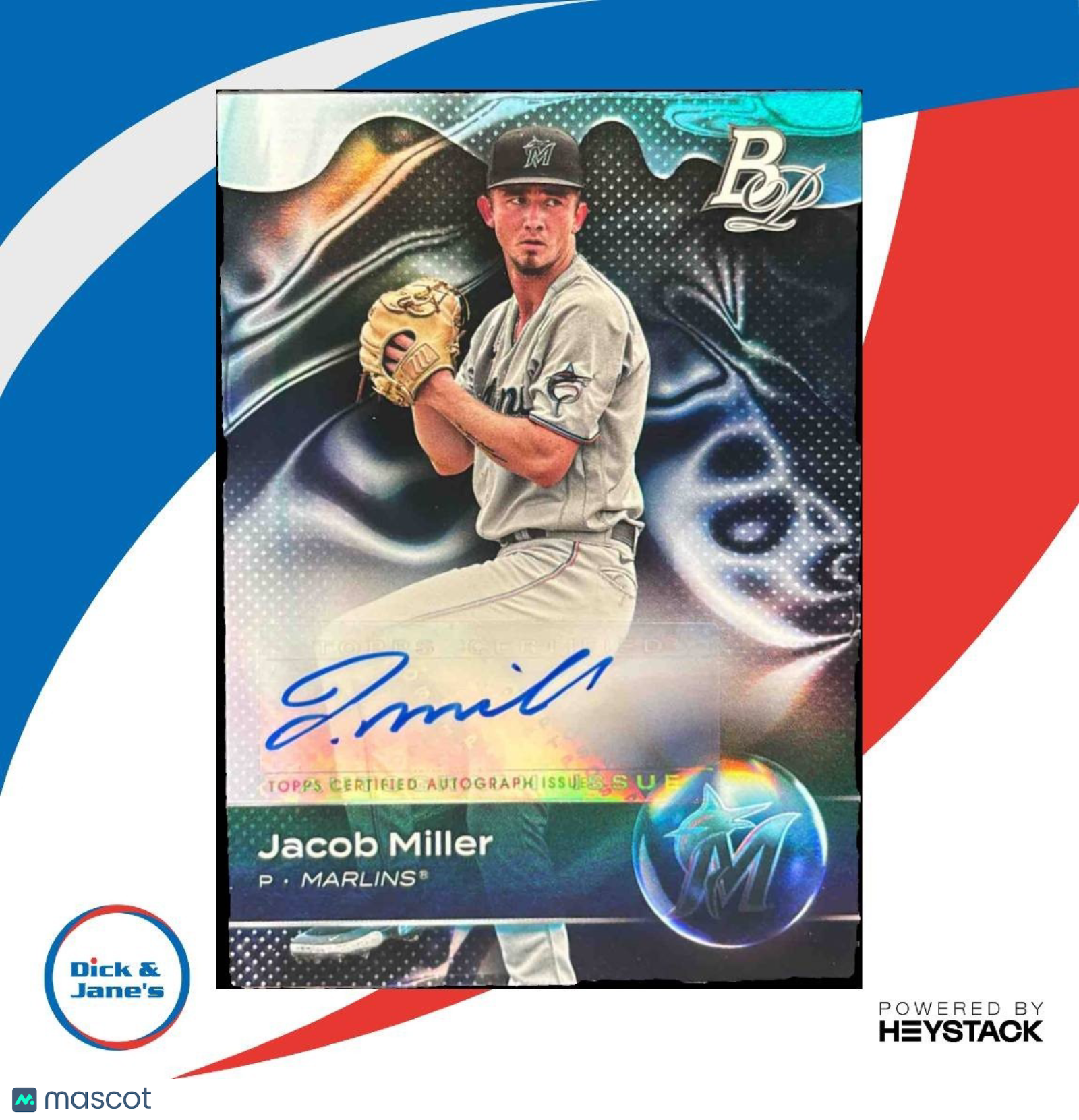 2023 Bowman Platinum Jacob Miller Top Prospects Auto #TOP-7 Miami Marlins - Sports Cards