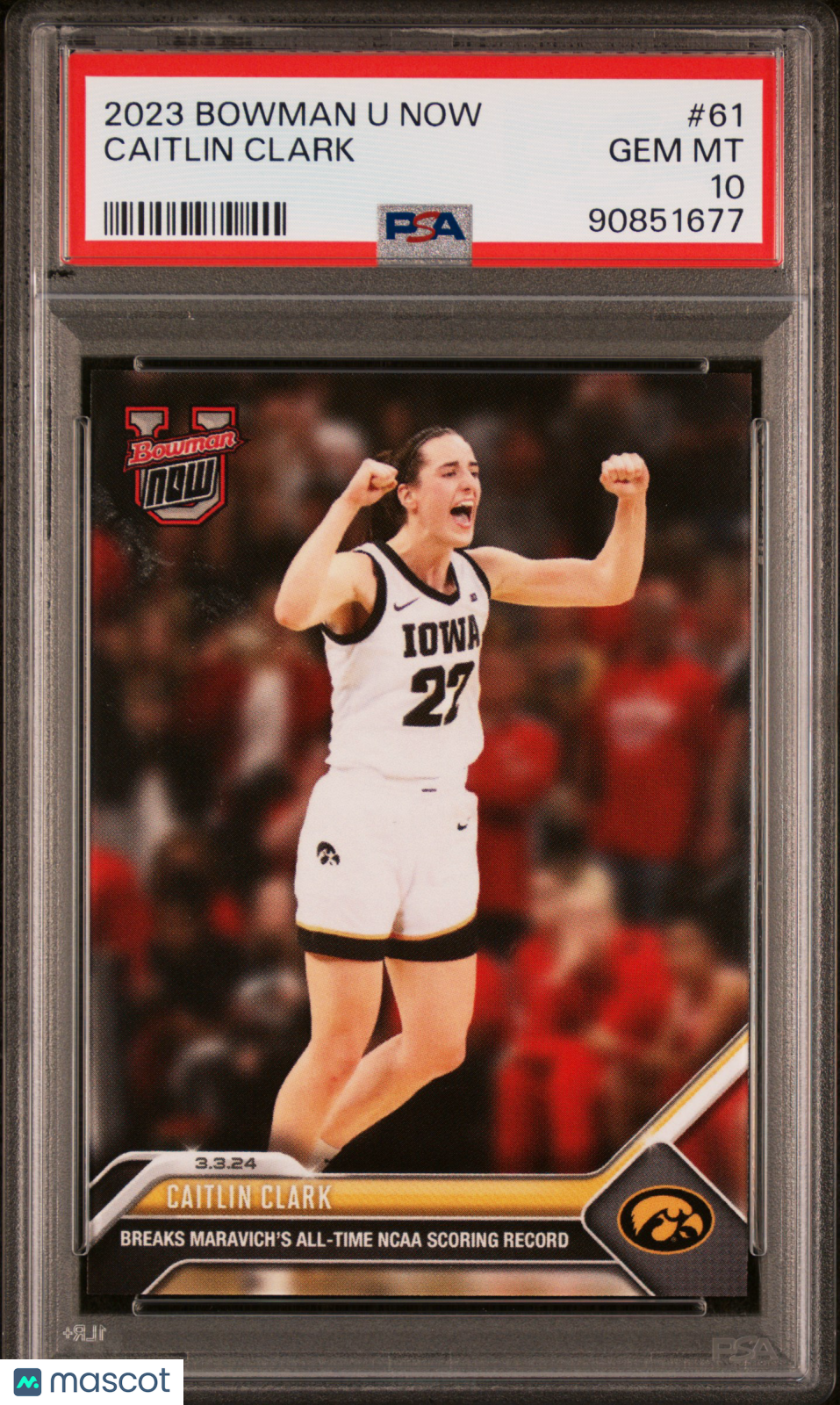 2023 Bowman U Now Caitlin Clark Rookie #61 PSA 10 GEM MINT Iowa Hawkeyes - Graded Sports Cards