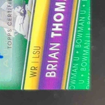 2023 Bowman University Chrome Brian Thomas Jr Auto Green Refractor 48/99 LSU RC - Sports Cards