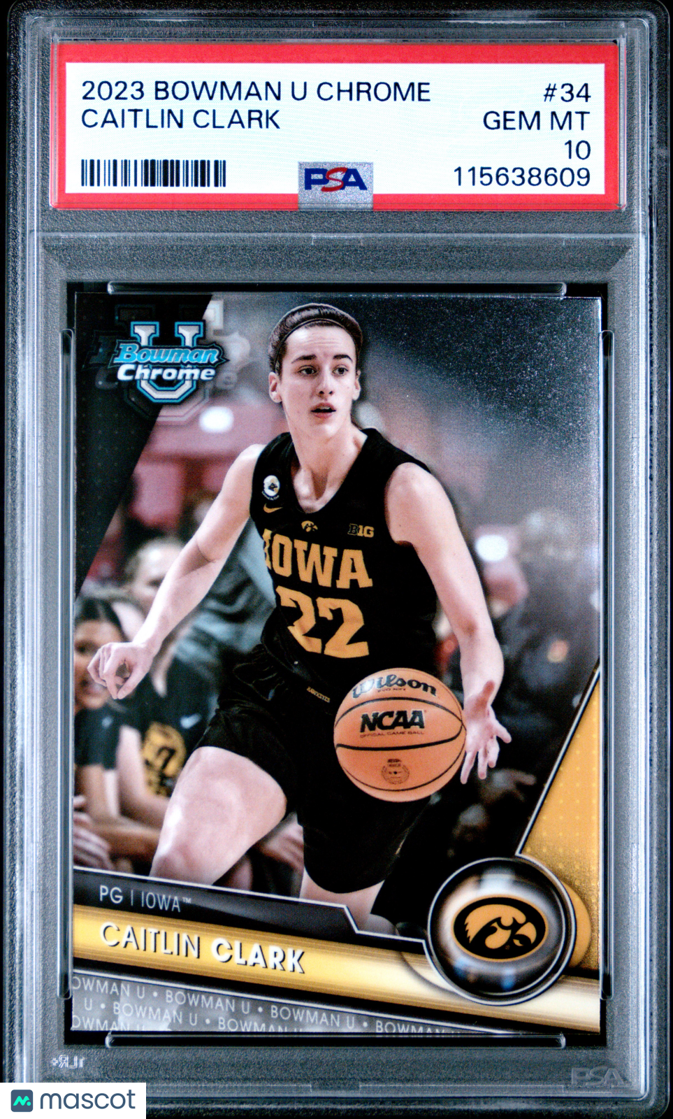 2023 Bowman University Chrome Caitlin Clark Rookie #34 PSA 10 Indiana Fever - Graded Sports Cards